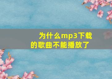 为什么mp3下载的歌曲不能播放了