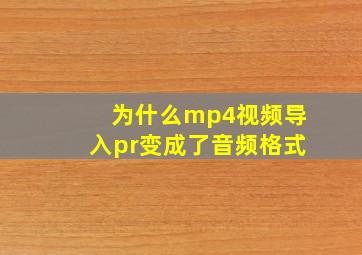 为什么mp4视频导入pr变成了音频格式