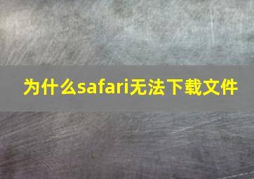 为什么safari无法下载文件