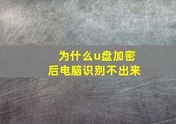 为什么u盘加密后电脑识别不出来