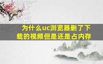 为什么uc浏览器删了下载的视频但是还是占内存