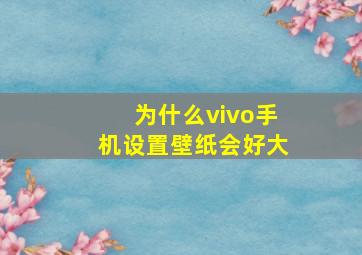 为什么vivo手机设置壁纸会好大