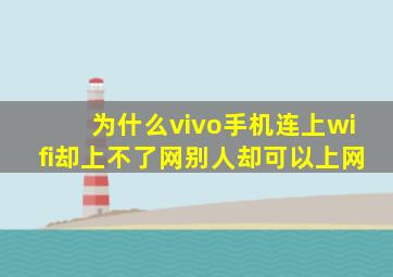 为什么vivo手机连上wifi却上不了网别人却可以上网