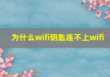 为什么wifi钥匙连不上wifi