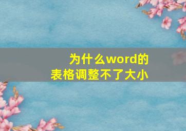 为什么word的表格调整不了大小