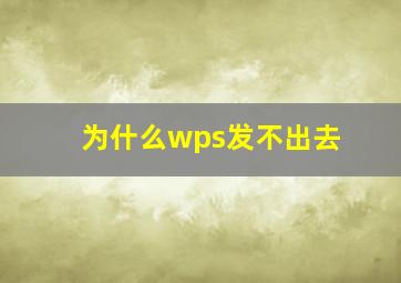 为什么wps发不出去