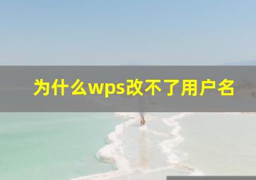 为什么wps改不了用户名