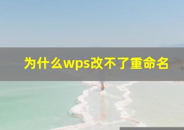 为什么wps改不了重命名