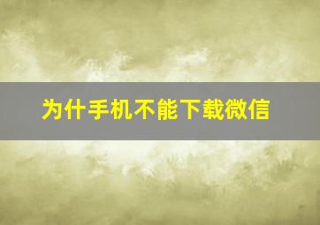 为什手机不能下载微信