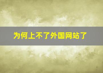 为何上不了外国网站了