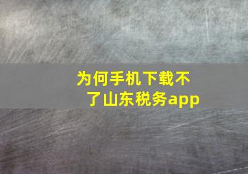 为何手机下载不了山东税务app