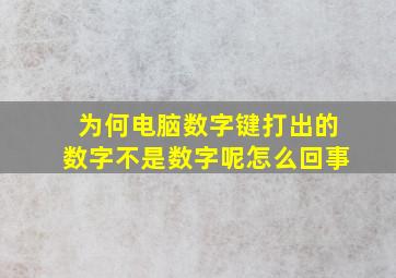 为何电脑数字键打出的数字不是数字呢怎么回事