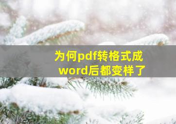 为何pdf转格式成word后都变样了