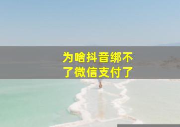 为啥抖音绑不了微信支付了