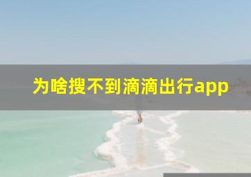 为啥搜不到滴滴出行app