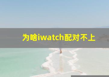 为啥iwatch配对不上