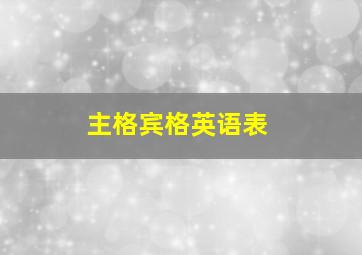 主格宾格英语表