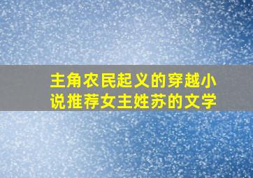 主角农民起义的穿越小说推荐女主姓苏的文学