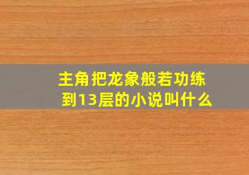 主角把龙象般若功练到13层的小说叫什么