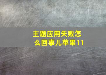 主题应用失败怎么回事儿苹果11