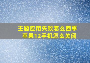 主题应用失败怎么回事苹果12手机怎么关闭