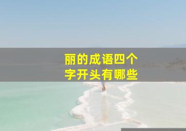 丽的成语四个字开头有哪些