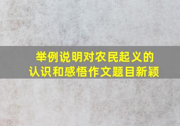 举例说明对农民起义的认识和感悟作文题目新颖