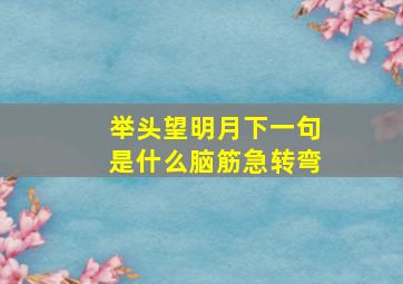 举头望明月下一句是什么脑筋急转弯