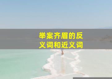 举案齐眉的反义词和近义词