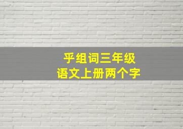 乎组词三年级语文上册两个字