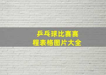 乒乓球比赛赛程表格图片大全