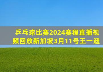 乒乓球比赛2024赛程直播视频回放新加坡3月11号王一迪