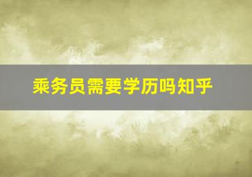 乘务员需要学历吗知乎