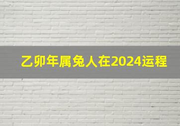 乙卯年属兔人在2024运程