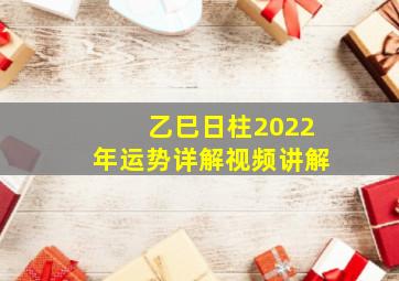 乙巳日柱2022年运势详解视频讲解