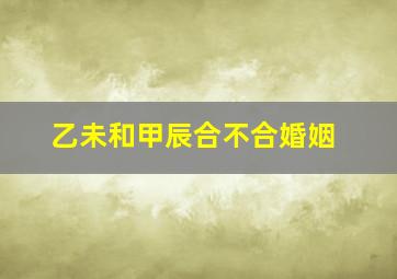 乙未和甲辰合不合婚姻