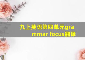 九上英语第四单元grammar focus翻译