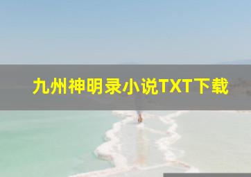 九州神明录小说TXT下载