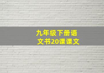 九年级下册语文书20课课文