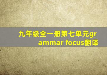 九年级全一册第七单元grammar focus翻译