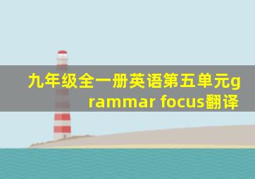 九年级全一册英语第五单元grammar focus翻译