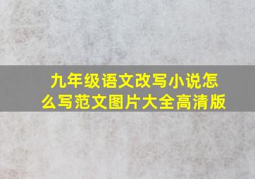 九年级语文改写小说怎么写范文图片大全高清版