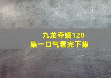 九龙夺嫡120集一口气看完下集