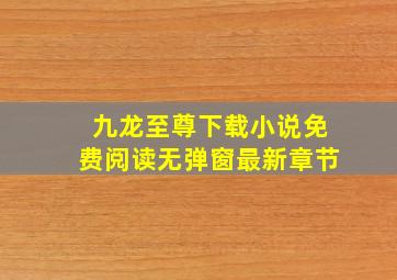 九龙至尊下载小说免费阅读无弹窗最新章节