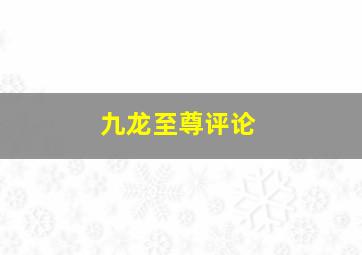 九龙至尊评论