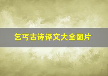 乞丐古诗译文大全图片