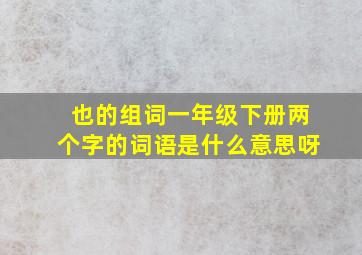 也的组词一年级下册两个字的词语是什么意思呀