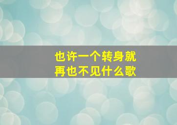 也许一个转身就再也不见什么歌