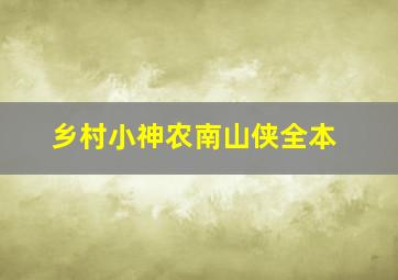 乡村小神农南山侠全本