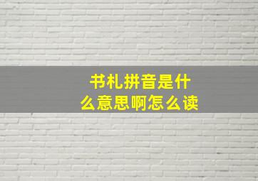 书札拼音是什么意思啊怎么读